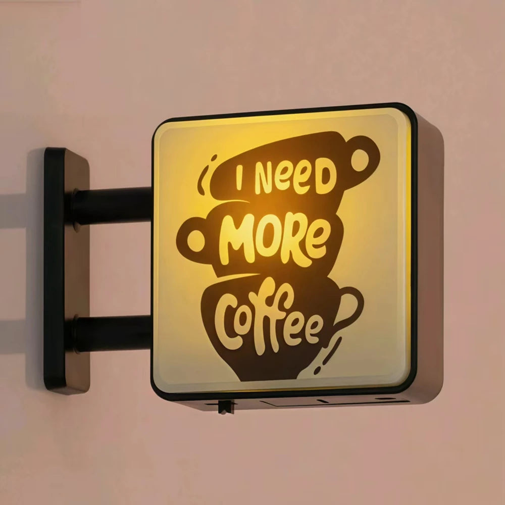 Imán LED retro para nevera con forma de cafetería – Decoración en miniatura iluminada para nevera con diseño de tablero perforado
