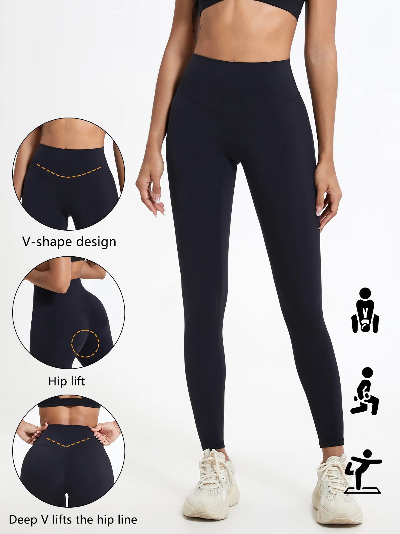 Women’s High Waist Yoga Leggings – Super Soft Gym Running Workout Tights with Push-Up Fit