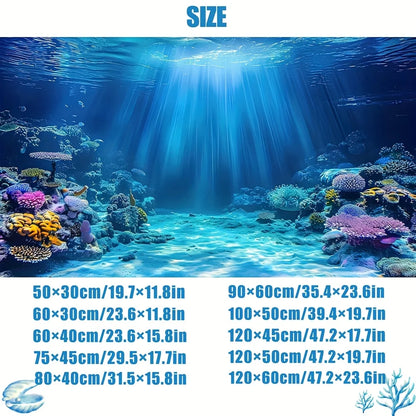 Aquarium Background Wallpaper – Fish Tank Sticker for Saltwater & Freshwater Aquariums, Turtle Tanks & Fish Tank Decorations