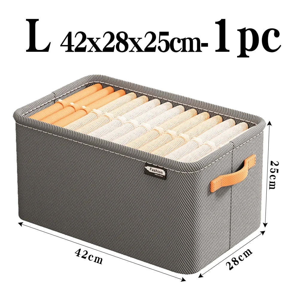 Thickened Clothes Storage Organizer – Foldable Wardrobe Storage Box for Pants, Sweaters, Jeans & Clothing, Drawer Organizer Cabinet Storage Container for Home Organization