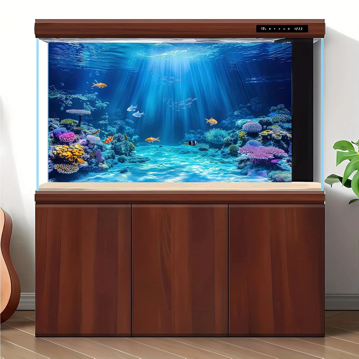 Aquarium Background Wallpaper – Fish Tank Sticker for Saltwater & Freshwater Aquariums, Turtle Tanks & Fish Tank Decorations