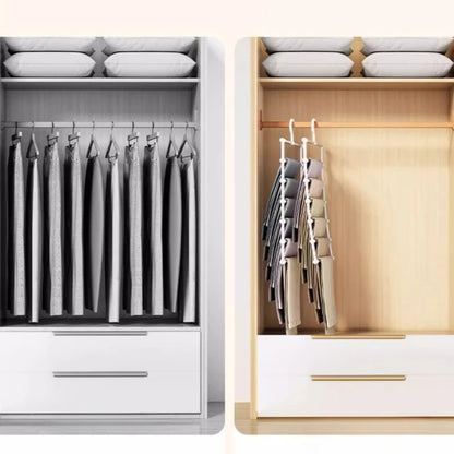 Cintre Multiple pour Pantalons – Organisateur de Placard Gain de Place avec Pinces Antidérapantes pour Pantalons, Jeans et Rangement de Vêtements