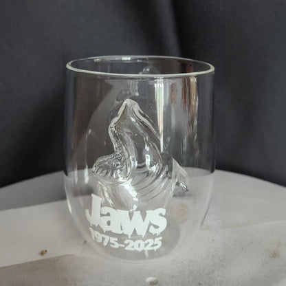 Great White Shark Glass Cup, Transparent Shark-Shaped Drinking Glass, Creative Water Cup, Unique Shot Glass for Home, Kitchen and Bar Use