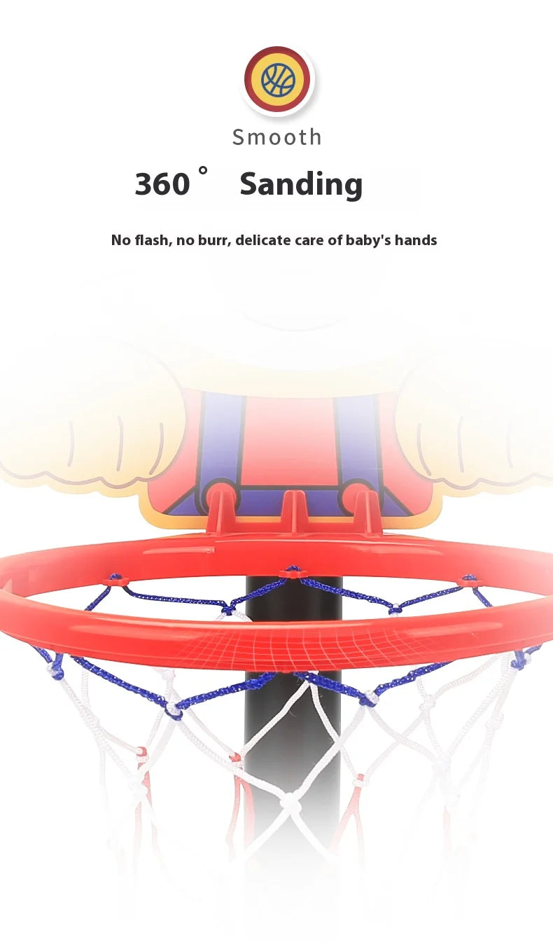 Children’s Version Vertical Adjustable Lifting Basketball Rack – Outdoor & Indoor Sports Cartoon Rebound Parent-Child Interactive Toy
