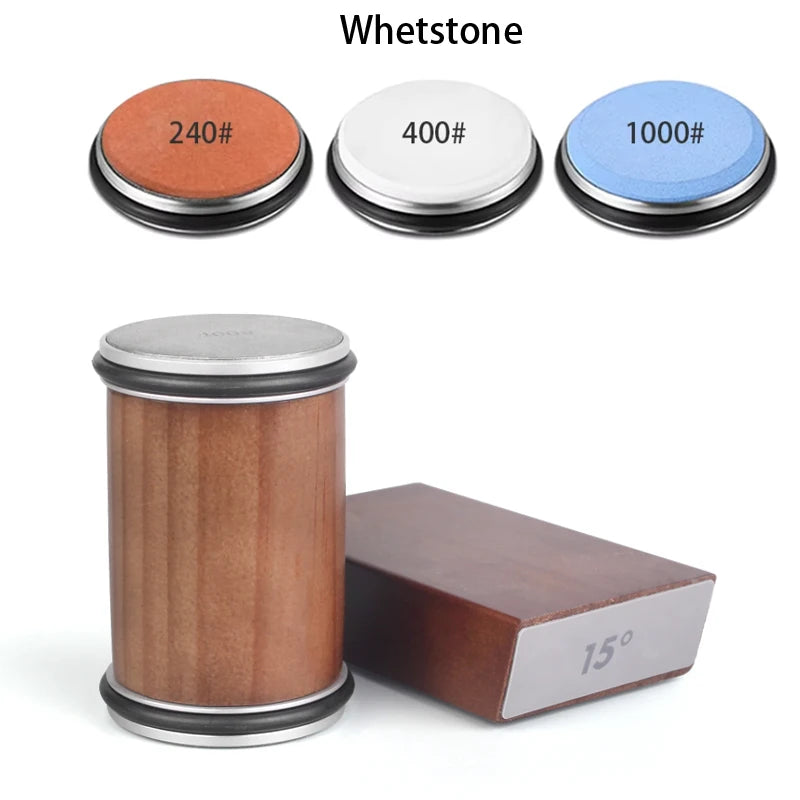 Juego de afilador de cuchillos con rodillo – Piedra de afilar magnética de diamante con guía angular de 15° y 20° para cuchillos de cocina
