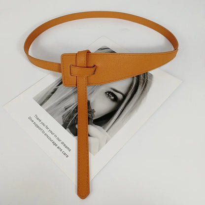 Women's Designer-Style Knot Waist Belt – Soft PU Leather Wide Cummerbund for Coats, Dresses & Fashion Outfits, Elegant Waistband Accessory