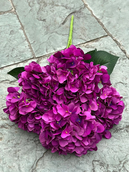 Bouquet d'Hortensias Artificiels à 5 Têtes – Fleurs Artificielles en Soie pour Décoration de Mariage, Arrangements de Fête, Décoration de Salon & Accessoires Floraux pour la Maison