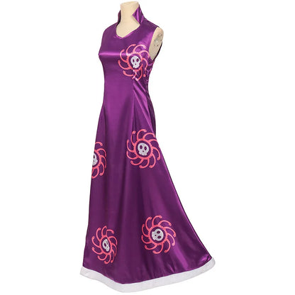 One Piece Boa Hancock Cosplay Costume – Purple Kimono Cheongsam Dress & Cloak