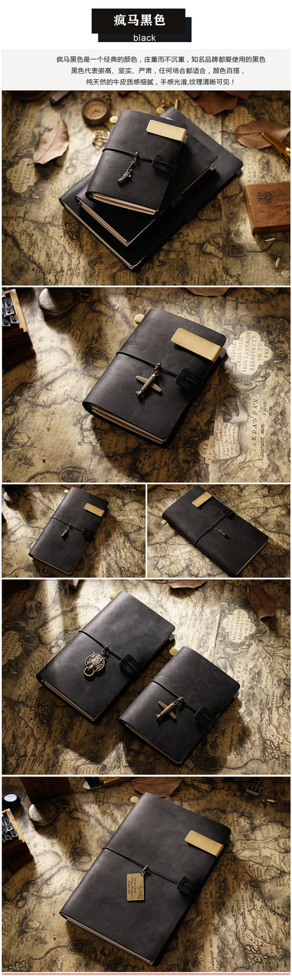 Moterm Genuine Leather Travel Notebook Cover – Handmade Vintage Cowhide Journal & Planner