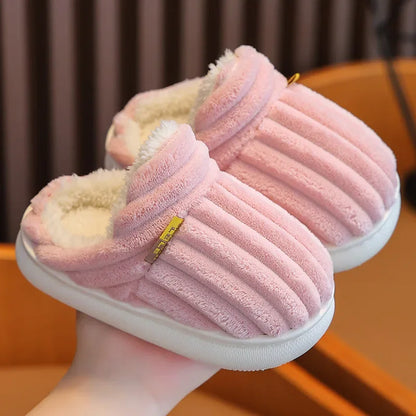 Winter Cotton Slippers for Men, Women & Kids Warm Plush Non-Slip Soft Sole House Shoes