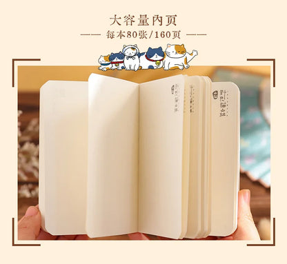 Carnet de poche Kawaii Chat de dessin animé – Mini carnet, agenda et journal de style japonais pour l'école et les voyages