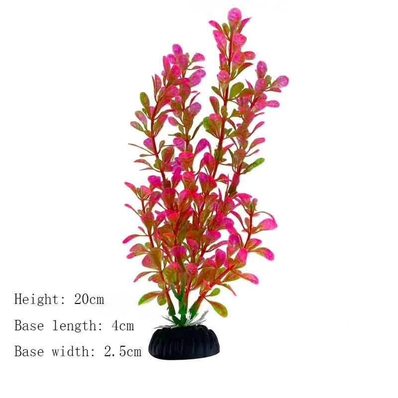 Artificial Underwater Aquarium Plants – Plastic Aquatic Fake Shrubs & Green Water Grass for Fish Tank Landscaping, Realistic Simulated Decor
