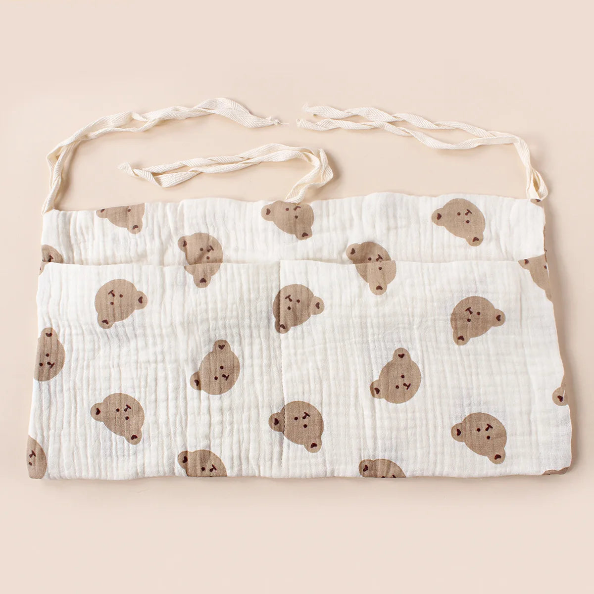 Organizador Colgante para Cuna de Bebé – Cesta de Almacenamiento para Mesita de Noche con 2 Bolsillos para Pañales, Juguetes, Ropa y Artículos Esenciales para Bebés