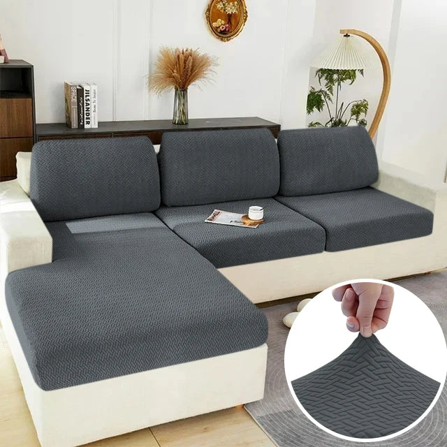 Stretch Jacquard Sofa Seat Cushion Cover – Washable Furniture Protector for Sectional & Loveseat Sofas