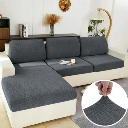 Stretch Jacquard Sofa Seat Cushion Cover – Washable Furniture Protector for Sectional & Loveseat Sofas