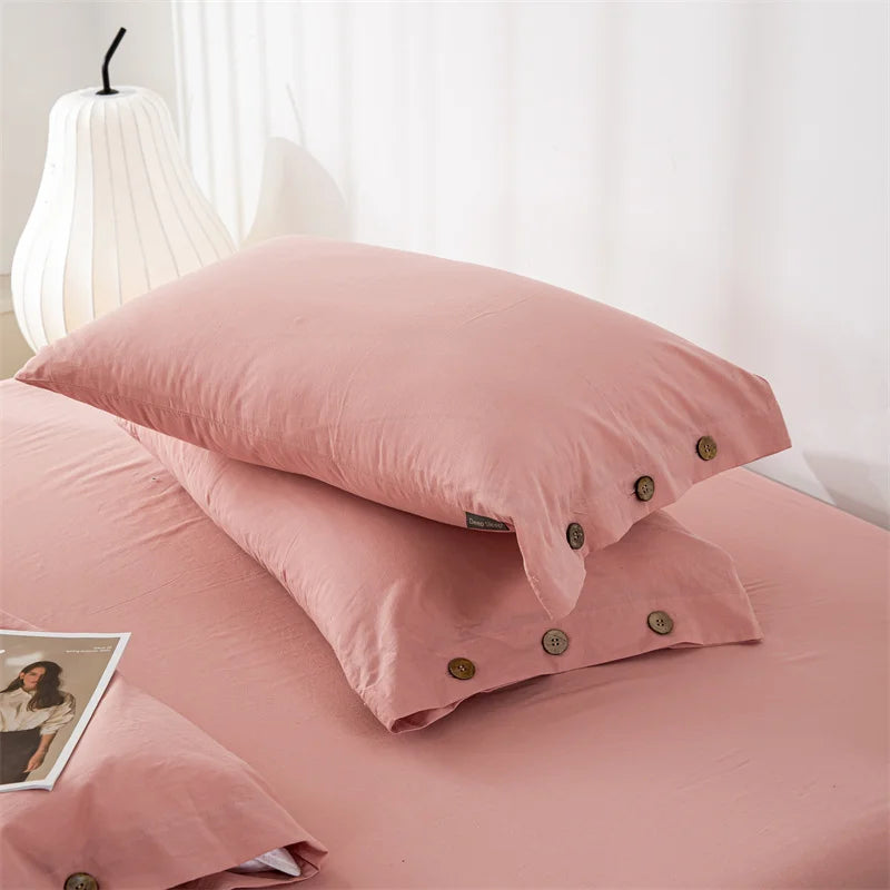 3-Piece 100% Cotton Bedding Set – Duvet Cover & Pillowcase Set for Queen & King Beds