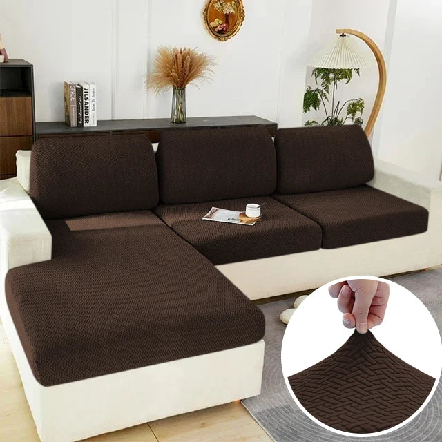 Stretch Jacquard Sofa Seat Cushion Cover – Washable Furniture Protector for Sectional & Loveseat Sofas