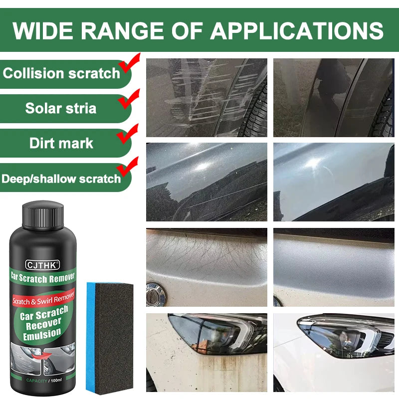 Remueve Arañazos y Pulimento para Coche – Reparador de Pintura, Eliminador de Remolinos y Cera Antirrayaduras
