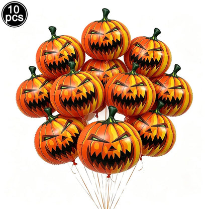 Large Halloween Standing Foil Balloons – Haunted House, Castle, Skull, Coffin & Witch Mylar Balloons for Halloween Party Decorations