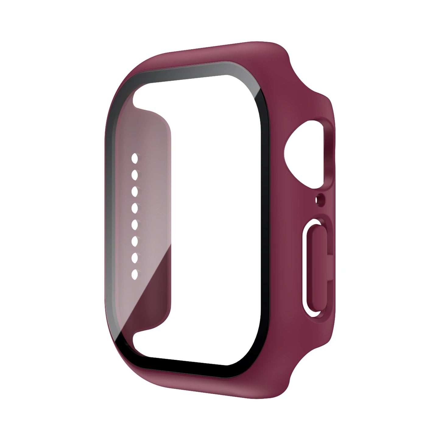 Funda con protector de pantalla de cristal templado para Apple Watch Series 10, 9, 8, 7, 6, SE y 5 (38 mm-46 mm) – Cubierta protectora completa 2 en 1