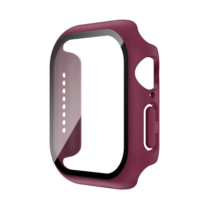 Funda con protector de pantalla de cristal templado para Apple Watch Series 10, 9, 8, 7, 6, SE y 5 (38 mm-46 mm) – Cubierta protectora completa 2 en 1