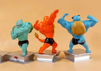18cm Pokémon Figures – Gym Cartoon Fitness Muscle Action Figures (Charmander, Bulbasaur, Squirtle) Anime Fit Model Figurines Toys