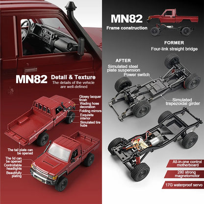 ZWN MN82 Camion Tout-Terrain RC 4x4 LC79 à l'Échelle 1:12 avec Lumières LED, Modèle de Simulation Complet pour Enfants et Adultes