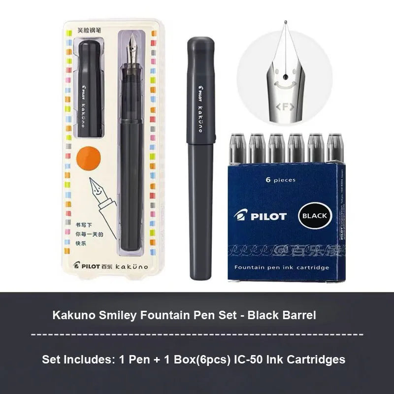 Pluma Estilográfica Pilot Kakuno – Bolígrafo de Escritura Antideslizante Fácil de Usar para Principiantes con Agarre Suave para Caligrafía, Diarios, Oficina y Colección de Papelería