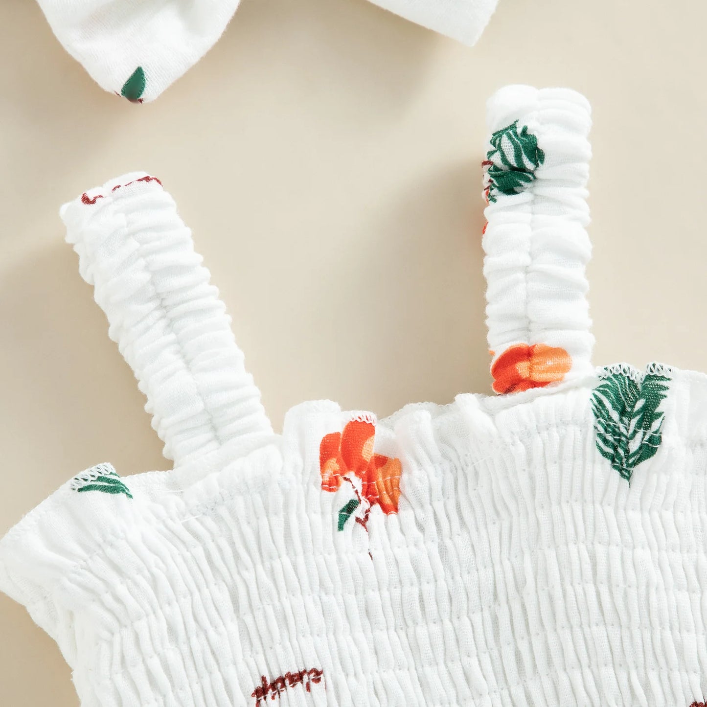 Pudcoco Conjunto de verano de 2 piezas para bebé niña, pelele estampado sin mangas con diadema, 0-18 meses