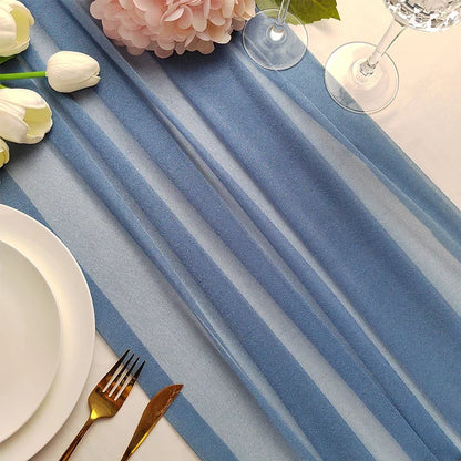 Camino de mesa de gasa - Decoración de arco de boda de tela de seda transparente | Decoración de mesa bohemia para cumpleaños y eventos