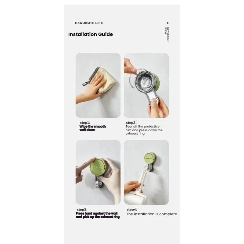 Lot de crochets à ventouse – Crochets adhésifs puissants 1/4/8pcs, sans perçage pour salle de bain, cuisine, porte, toilettes et rangement domestique