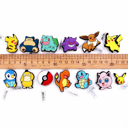 1PC Pokémon PVC Shoe Charms – Cute Pikachu & Squirtle Clog Pins for Sandals, Shoes, Backpacks & Accessories