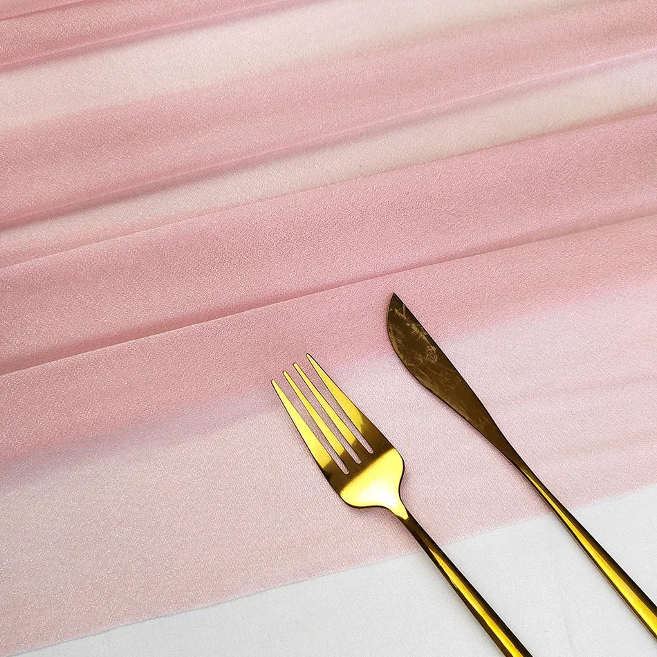 Camino de mesa de gasa - Decoración de arco de boda de tela de seda transparente | Decoración de mesa bohemia para cumpleaños y eventos