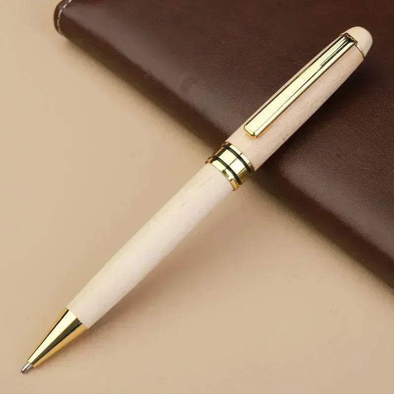 Custom Logo Bamboo Wooden Ballpoint Pen – Laser Engraved Personalized Signature Pen with Company Name, Business & Graduation Gift Box