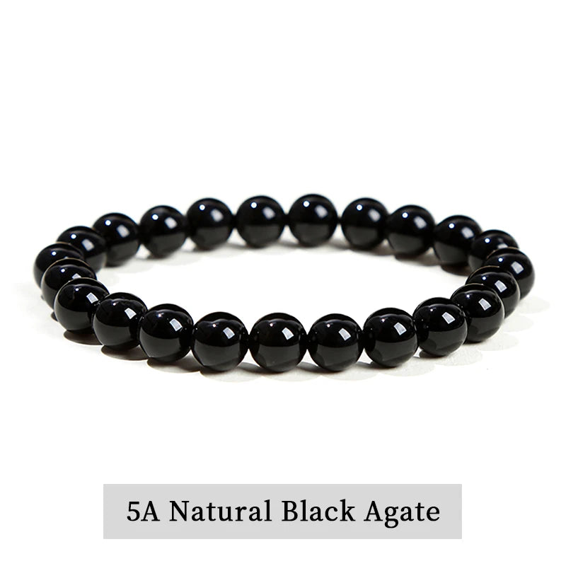 Pulsera de Cuentas de Piedra Natural – Pulsera de Gemas de Amatista, Ojo de Tigre, Cuarzo Cristal y Ágata para Mujeres y Hombres, Regalo de Joyería de Energía Reiki