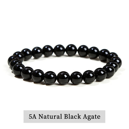 Pulsera de Cuentas de Piedra Natural – Pulsera de Gemas de Amatista, Ojo de Tigre, Cuarzo Cristal y Ágata para Mujeres y Hombres, Regalo de Joyería de Energía Reiki