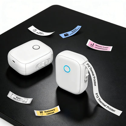 Mini impresora térmica Marklife P12 – Máquina etiquetadora portátil, impresora de pegatinas adhesivas con cinta de etiquetas continua, dispositivo de etiquetado de bolsillo Bluetooth para el hogar, la oficina y la organización