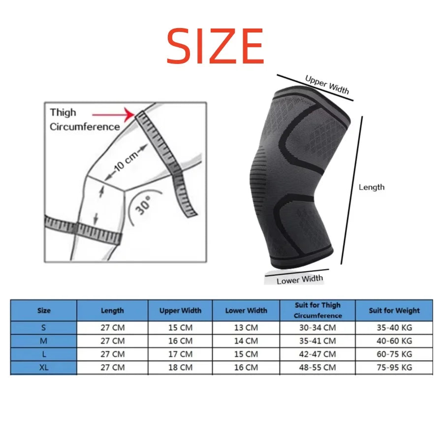 1 manchon de compression élastique pour genou – Genouillère respirante pour le basketball, la course, le cyclisme et l'entraînement sportif