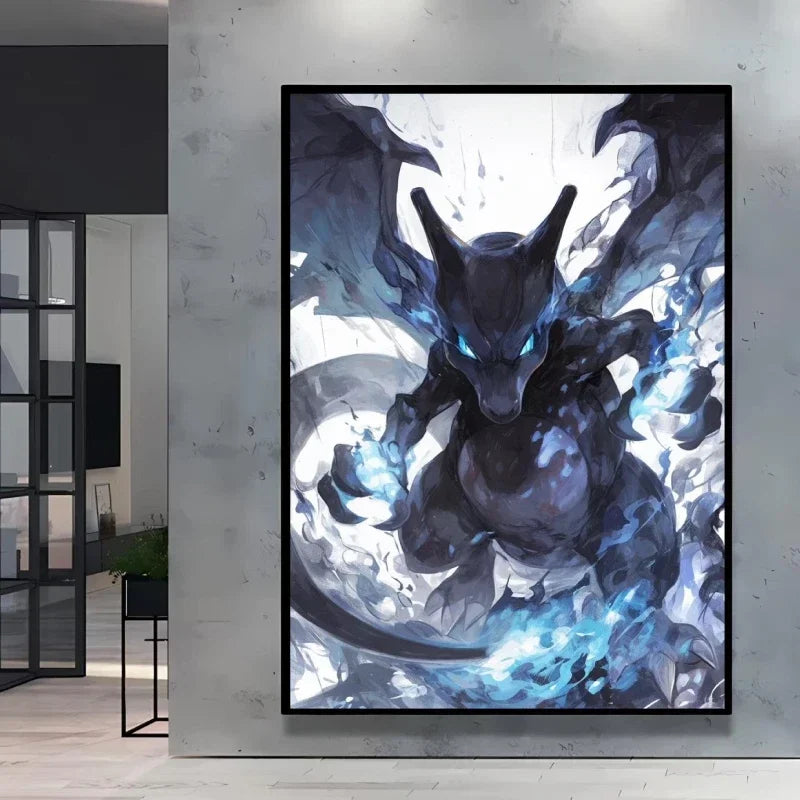 Pokémon Eevee Ink Style Canvas Wall Art – Fantasy Decorative Painting for Home & Room Decor