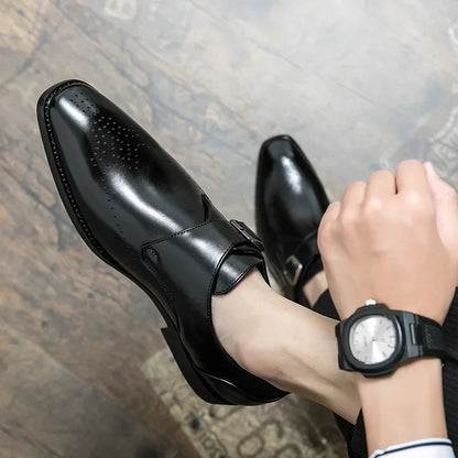 Mocasines de cuero para hombre Zapatos de vestir de negocios de lujo Zapatos sin cordones para oficina y bodas