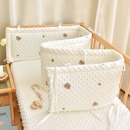 Parachoques de cuna de dibujos animados – Protector suave anticolisión para cunas de recién nacidos y ropa de cama infantil