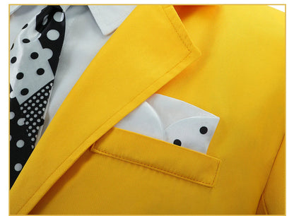 The Mask (Jim Carrey Inspired) Cosplay Costume – Yellow Suit with Green Mask & Hat for Halloween, Carnival & Masquerade Roleplay