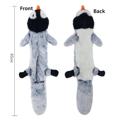 Funny Stuffingless Dog Toy – Durable Plush Squeaky Chew Toy with Crinkle Sound for Interactive Play & Boredom Relief