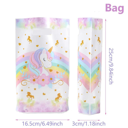 10/25/50 unidades Bolsas de Regalo de Unicornio para Dulces – Lindas Bolsas de Mano para Recuerdos de Fiesta, Decoraciones de Cumpleaños, Baby Showers, Regalos para Niños y Artículos de Celebración