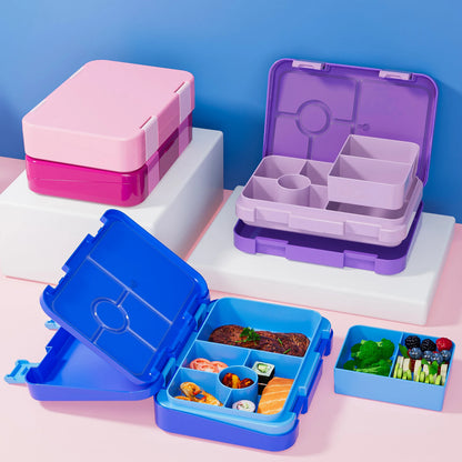 Fiambrera Bento para niños – Recipiente de comida portátil a prueba de fugas para la escuela, viajes y picnics, fiambrera para estudiantes apta para microondas para frutas, aperitivos y comidas