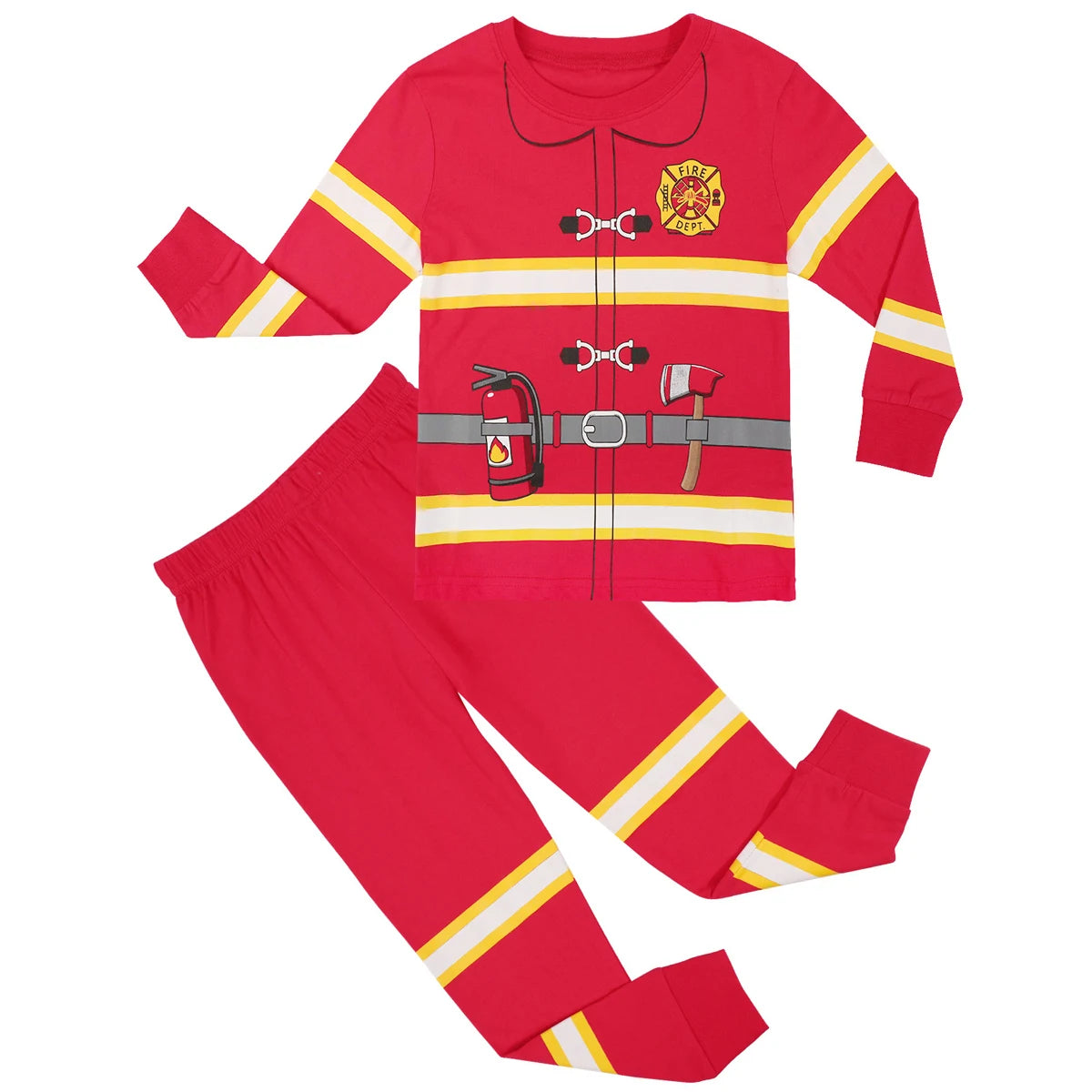 Boys Firefighter & Police Costume Set – Kids Carnival Cosplay Role-Play Outfit for Parties, Dress-Up & Fun Events