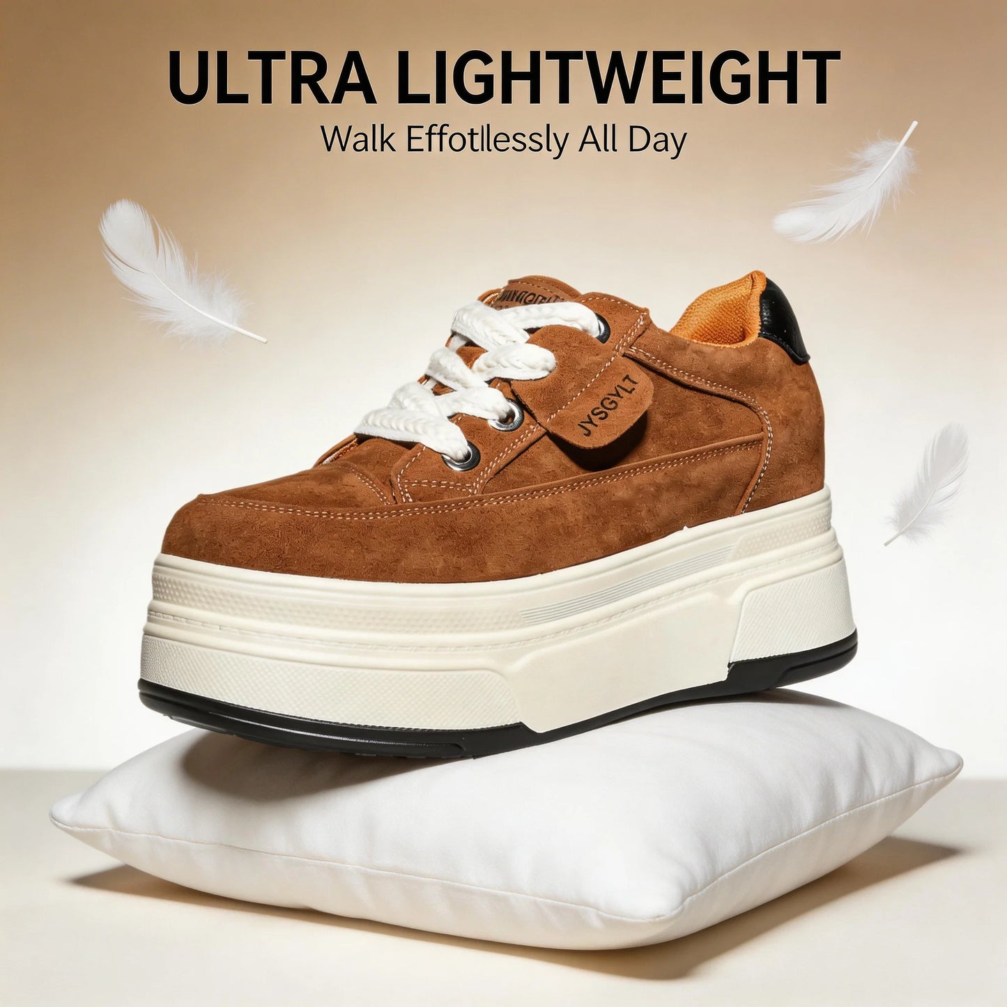 Zapatillas deportivas de mujer con cuña oculta, plataforma de 9 cm, calzado grueso cómodo e informal para caminar