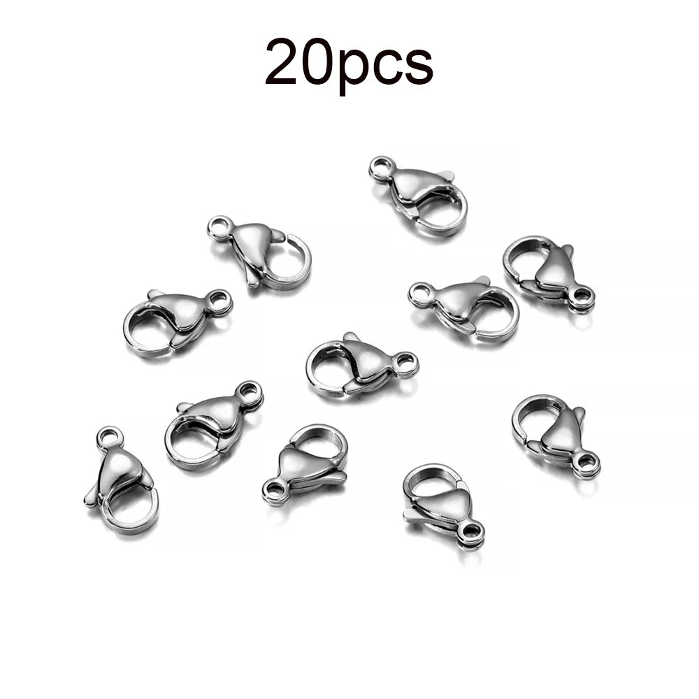 10–30 Broches de Langosta de Acero Inoxidable Chapado en Oro – Broches de Pinza para Pulseras, Collares y Suministros para Hacer Joyas DIY