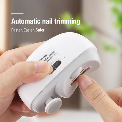 Electric Nail Clipper Trimmer – Rechargeable Baby & Adult Nail Cutter with LED Light, Grinder & Polisher