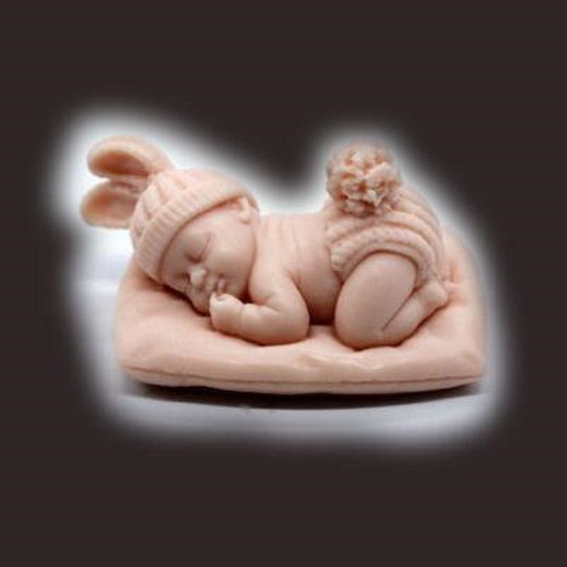 Molde de silicona 3D de bebé durmiendo para velas – Lindo molde de retrato de bebé para velas, jabones, resina, manualidades de yeso, chocolate, cubitos de hielo y proyectos de horneado DIY